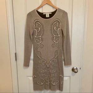 Max Studio Sweater Dress Tan/Black